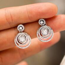 1 Pair 0.5 Carat Diamond Stud Earrings For Women, 925 Sterling Silver VVS1 Moissanite Material, Bridal Jewelry With Gift Box