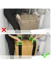 2pcs Portable Cargo Binding Straps, Multi-Function Moving Rope Carrying Straps, Single Person Lifting & Moving Heavy Goods Straps - One Piece - View 9