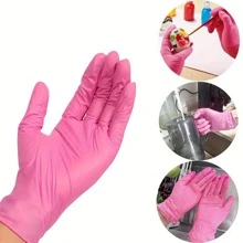 Jednorazowe rękawiczki nitrylowe bez pudru, dostępne w rozmiarach S, M, L, XL, wytrzymałe rękawice do sprzątania gospodarstwa domowego, kuchnia, łazienka, sprzątanie, obróbka żywności, tatuaż, uroda, farbowanie włosów, zwierzęta domowe, salon kosmetyczny, artykuły czyszczące, małe urządzenia gospodarstwa domowego, rękawiczki wielofunkcyjne (czarne, ciemnoróżowe, niebieskie, białe, ciemnofioletowe, jasnoróżowe, jasnozielone, jasnofioletowe, przezroczyste) (bez pudełka)
