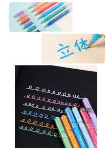 54 Colors Stylo Gel Pens Set Clear Barrel Ballpoint Liner Marker Highlighter Pen 1.0mm Suitable For Drawing, Highlighting, Student's Note Taking, Making Manuals, Office Use Back To School