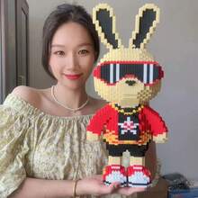 1 套糖果兔子 + 社交兔子组合积木玩具，ABS 材质，送给朋友的绝佳礼物 - 彩色 - 查看 15