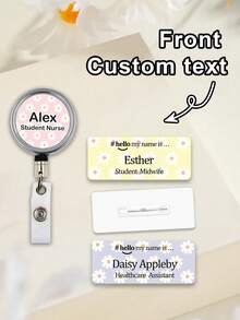 Customized Name Badge Roll Holder With ID Clip, Suitable For Nurses, Nursing Students, Teachers, Doctors, Medical Assistants, Etc. - Multicolor - View 6
