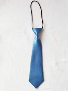 Children's Fashionable Solid Color Pre-Tied Necktie, Children's School Performance Stage Party Wear, Zipper Elastic Neckband Tie Suitable For 3-16 Years Old Kids Daily And Holiday Occasions