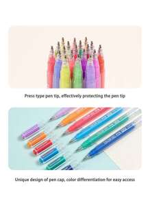 1 Set Of 94pcs Neutral Pen , Including 40 Pcs Burst Flash Color Neutral Pen And 54pcs Acrylic 3D Painting Gel Pens, Large Capacity, 1.0mm Stainless Steel Bullet Tip Design, Smooth Ink Flow,Suitable For Students Drawing, Highlighting,Note-Taking Back To School