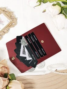 Burgundy Bag Charry Red Bag Wine Red Bag, Burgundy Purse For Women, Fashionable Vintage Wallet For Women With Flip Cover, High-Quality Leather Travel Bag And Travel Essentials Bags, Multi-Card Holder With Card Storage And Coin Pocket, Wallet Women Gift For Girlfriend Mom Teacher, Perfect For Work Commute Shopping And Back-To-School - Burgundy - View 5