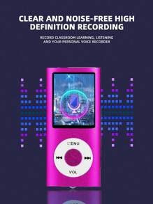 لاعب موسيقى رزو - شاشة TFT مقاس 1.8 بوصة / MP3 محمول خفيف الوزن/ يدعم بطاقة ذاكرة 64 جيجا/ معدن فائق النحافة/ مشغل MP3 ميني وول مان/ قابلية التسجيل والتشغيل الخارجي/ مناسب للشباب وممارسي اللياقة البدنية/ تحتاج بطاقة الذاكرة لشرائها بشكل منفصل