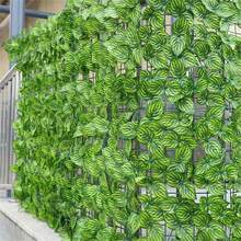 1pc Artificial Ivy Privacy Fence Screen, Artificial Hedges Fence, Anti-Ultraviolet Faux Ivy Hedge For Outdoor, Garden Decor, Watermelon Leaves Home Garden Fence Decoration Faux Greenery Decoration Outdoor Garden Decoration, Fake Plants - Multicolor - View 1
