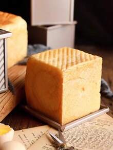 不粘烘焙蛋糕模具 - 面包吐司模具 - 玫瑰金水立方吐司模具 - 方形吐司模具 - 方形金色波纹带盖吐司盒 - 用于 DIY 自制面包制作 - 面包模具 - 节日烘焙工具 - 彩色 - 查看 9