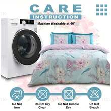 VELVETIO Gabby Printed Duvet Cover Set Soft And Smooth Skin Friendly Reversible Bedding With Matching Pillowcases - Blue - View 7