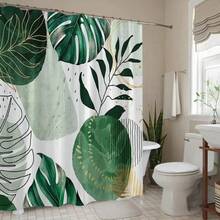 1pc Sage Printed Waterproof Machine Washable Shower Curtain, Home Decor Bathroom Decor Summer - C - View 14
