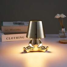1 Đèn bàn LED không dây cảm ứng sạc lại cạnh giường, Đèn bàn tượng Thinker Golden Man, Đèn cảm ứng 3 màu có thể điều chỉnh độ sáng vô cấp, Đèn bàn chạy bằng pin Đèn ngủ không dây di động cho gia đình, Quà tặng vui nhộn cho nam nữ Ngày lễ tình nhân Sinh nhật + 1 Bộ cáp dữ liệu - Nhiều màu - Xem 8