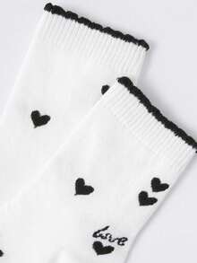 8 Pairs Kids/Teens Random Print Bow Polka Dot Striped Ruffle Mid-Calf Socks, Fashionable For Daily Wear - Multicolor - View 5