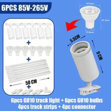 （套装）3个/4个/6个LED吸顶灯 GU10吊灯，可更换灯泡 110V-220V轨道灯，嵌入式射灯，适用于家居装饰卧室吊灯壁灯 - GU10軌道燈(可更換燈泡) - 查看 21