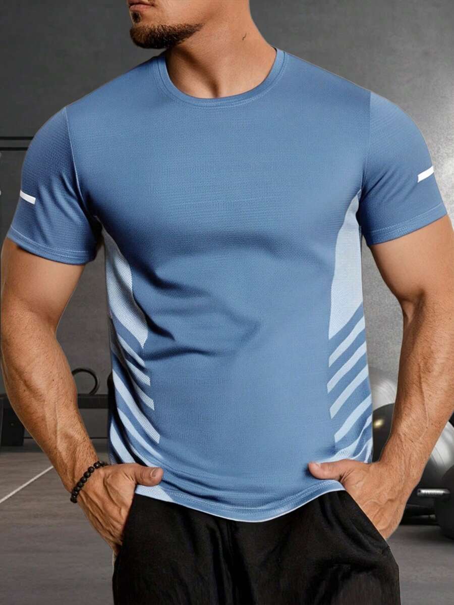 Men's Summer Ice Silk Breathable Quick-Drying T-Shirt, Casual Versatile Lightweight Short Sleeve, Comfortable Sports Outdoor Shirt