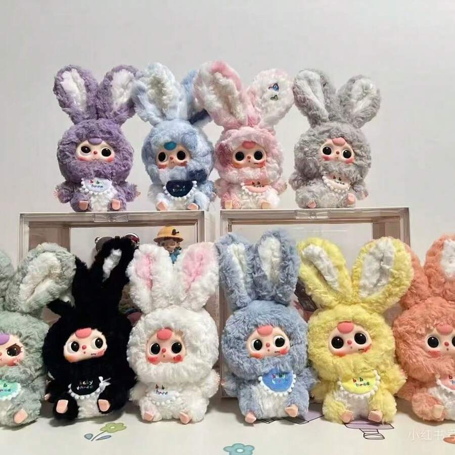 Peluche Baby Three en caja sorpresa juguete de muñecas kawai modelos aleatorios figuras suaves colección regalo niñas niños moda - aleatorio - Ver 1