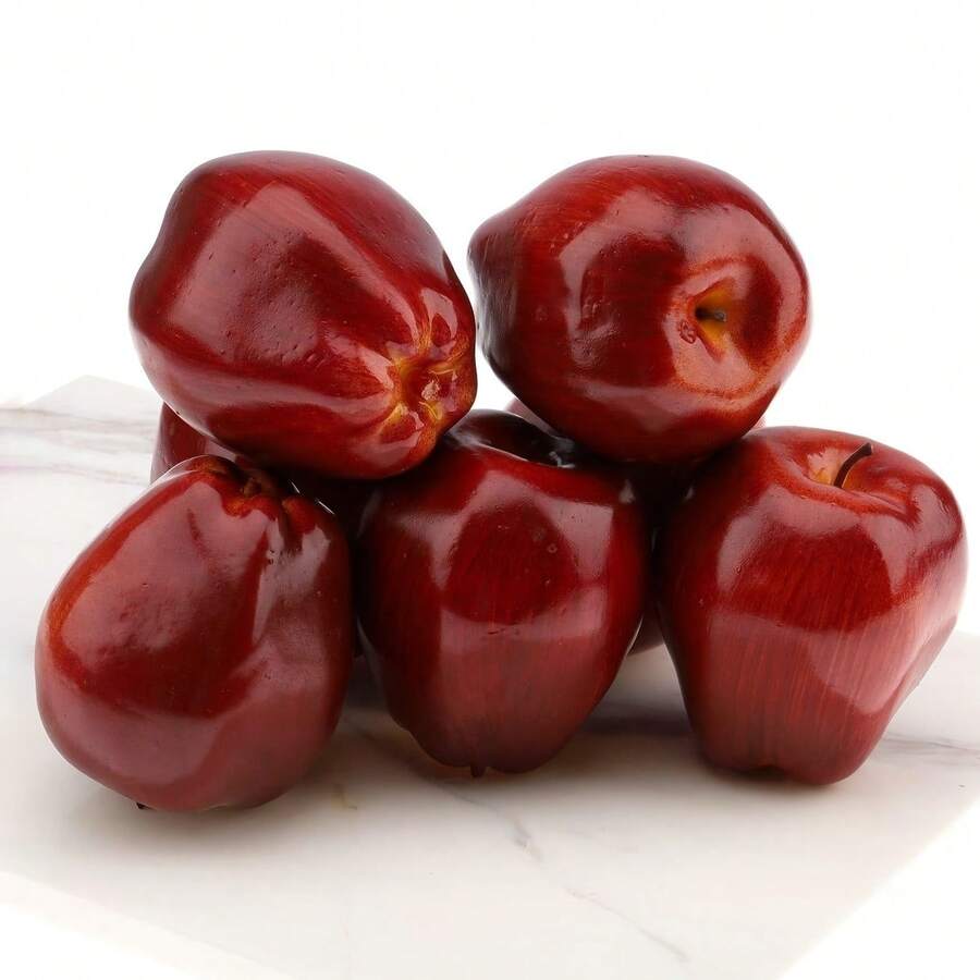 6/9 件装仿真苹果逼真假红苹果，适用于家居装饰、餐桌中心装饰和家庭厨房餐桌篮子装饰