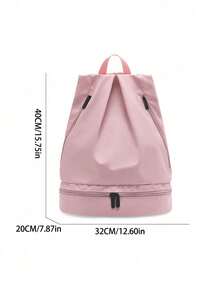 1pc Boys And Girls School Backpack Large Capacity Sports Backpack With Shoe Compartment Fashion Solid Color Casual Backpack Suitable For Outdoor/Outing/Travel/Hiking/Stadium/Sports/University And Daily Commuting Use - Multicolor - View 3