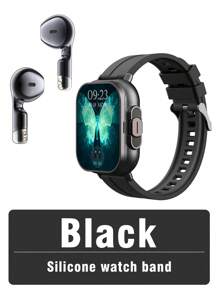 1pc New Smart Watch With Built-In Wireless Dual Earphones 2 In 1 Multi-Function Flip Cover 2.01-Inch Touch Screen Supports Wireless Calls Music NFC Sensing Sleep Health Monitoring Pedometer Weather Alarm Message Viewing Multiple Sports Mode Bracelet Suitable For Various Smartphones