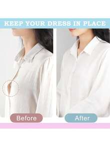 144片时尚胶带，专为服装设计。这是一款强力双面胶带。这款透明身体胶带适用于皮肤，无色透明。作为服装配饰，它可以防止服装损坏。这是一款耐用的织物胶带，适用于连衣裙、胸罩和上衣。它是一款多功能的胸贴、皮肤胶带和卷边胶带。 - 彩色 - 查看 2