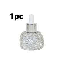 1.01oz Bling Crystal Glass Dropper Bottle, Pink Sparkling Refillable Perfume Vial, Lotion Dispenser, Aromatherapy Oil Bottle, Cosmetic Sample Container, Travel Essential, Portable Accessories Storage