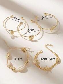 Pulsera de decoración con 5 piezas de estrellas de mar y conchas