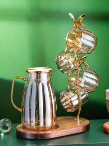 1pc Luxury Glass Cold Water Pot Set,Household High Temperature Boiling Water & Iced Tea Glass Kettle, Cucumber Shaped Water Pitcher