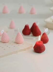 4 pièces de bougies parfumées à la fraise - un choix parfait pour les anniversaires, les mariages et la Saint-Valentin | Parfum de longue durée, sans fumée