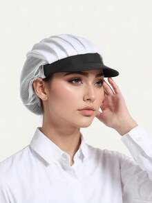 10/5/2/1pc 透气涤纶面料工作帽，可调节网眼厨房烹饪帽，带弹性闭合的餐饮服务帽，男女通用的全网眼厨师帽，防油发套，带抽绳闭合的短帽檐，仅可手洗，男女皆宜的防尘网眼帽 - 适用于餐饮、烘焙和车间使用 - 彩色 - 查看 26