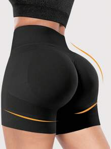 3pcs/Set Yoga Outfit Including Sports Bra, High Waist Pants & Peach Hip Yoga Shorts