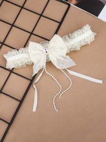 1pc Multi-Color New Bride Sexy Lace Leg Garter, Adjustable Lace Trim High-End Bridal Wedding Decoration Accessory