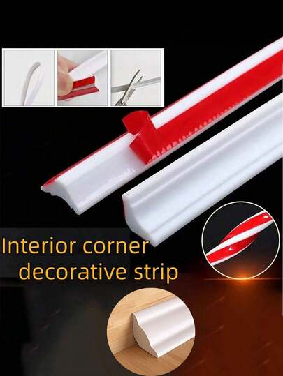 Self-Adhesive Sealant Strips, Trimmable TPE Material, Suitable For Wall, Ceiling, Baseboard, Countertop, Tile Edges Decoration (10cm/200cm)