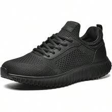 Men's Non Slip Work Shoes Walking Black & Lightweight Food Service Chef Kitchen Restaurant Resistant Sneakers