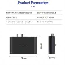 KZ Receptor de audio Bluetooth 5.2 con unidad USB, conector RCA, jack AUX de 3.5 mm, adaptador inalámbrico estéreo con micrófono para kit de coche, altavoz y amplificador