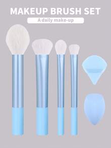 15支/13支/11支/8支/6支化妆刷套装，包含散粉刷、腮红刷、高光刷、眼影刷、睫毛刷、眼线刷、斜角化妆海绵、圆形化妆海绵、圆形粉扑、三角形化妆海绵、三角形粉扑。美妆工具、化妆刷套装、化妆刷套装、化妆刷套装、完整化妆套装、化妆刷套装、完整化妆套装、化妆刷套装、化妆刷套装、化妆礼品套装、套装、赠品、专业化妆刷、完整化妆套装 - 淺藍色 - 查看 10