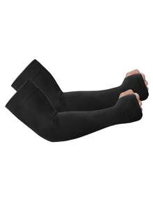 3Pairs/1Pair UV Sun Protection Arm Sleeves With Thumb Hole For Men Youth, Cooling Sleeve To Cover Tattoo, Mid-Compression Sleeves Cover Arms Fake Tattoo Arm Warmers Autumn Outfits Halloween Costumes Black Arm Sleeve Gifts For Men - A - View 10