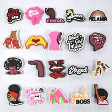 20PCS/SET Cute Black Queen Series PVC Shoe Charms, Pink Nails High Heels Heart Red Lips Shoe Decoration Shoe Accessories Party Gifts