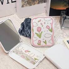 带梳子的折叠化妆镜，蝴蝶结装饰旅行紧凑型手持镜，用于修饰、返校、旅行度假必需品、女士发饰、刷子、发刷、边刷、刷头发、发梳、梳头发、顺发刷、球刷、迷你发刷、发刷套装、木梳、发刷梳子、理发师、美发工具、美发产品、发饰、刷子、光滑后刷、护发、发刷、刷头发、发梳、理发配件、梳头发、卷发刷、旅行、美发用品、顺发刷、球刷、迷你发刷、发饰、卷发产品、美发设备、配件、圣诞节、理发店、理发配件、发饰、美发、木梳、梳子、光滑后刷、发刷、边刷、刷头发、发梳、发刷套装、梳头发、迷你发刷子、顺发刷、美发产品、美发工具、美发用品、护发、卷发刷、理发器、理发配件、美发设备