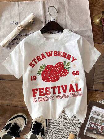 Locker sitzende, bequeme Lässig Damen Bluse mit 1968 Erdbeerfest-Motiv, Erdbeerfest Bluse, Vintage Erdbeere Bluse, Erdbeere Bluse, Erdbeere Bluse, Erdbeere Liebhaber Bluse, Geschenk für sie, Country Girl Bluse für lässigen Alltag und Urlaub