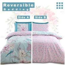 VELVETIO Gabby Printed Duvet Cover Set Soft And Smooth Skin Friendly Reversible Bedding With Matching Pillowcases - Blue - View 8