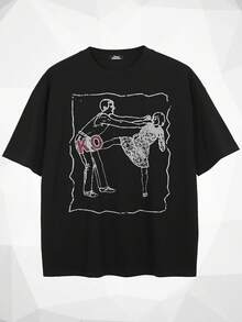 Tiny Spark Men's Casual Daily Letter Print Short Sleeve T-Shirt, Summer