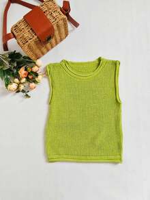 Nadia Modal Women's Top Plain Fashion - 青檸色 - 查看 2