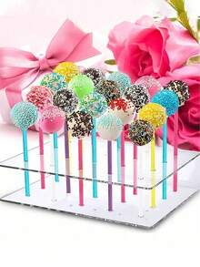 1pc Clear Acrylic Cake Pop Stands - 15-Hole Lollipop Display Holders For Colorful Candy Pops, Cupcakes, And Desserts, Perfect For Parties And Events, Party Dessert Display, Vertical Pop Stand, Acrylic Construction, Birthday Party Gathering Table Decoration,Christmas - Multicolor - View 4