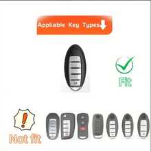 Premium TPU Key Fob Cover For Nissan - Compatible With Altima, Sentra, Rogue, Pathfinder, Murano, Armada, Maxima, Versa - Durable Car Key Protector Shell,Nissan 5 Button Key Cover - White - View 2