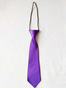 Children's Fashionable Solid Color Pre-Tied Necktie, Children's School Performance Stage Party Wear, Zipper Elastic Neckband Tie Suitable For 3-16 Years Old Kids Daily And Holiday Occasions