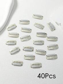 20/40/60pcs Dual-Use Hair Clips: Hair Chain Clips Or Hair Clips Claw Clips Hair Claws Hair Barrettes, Hair Accessories, Head Accessories, Hair Accessories For Women - Black - View 15