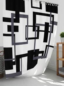 1pc/4pcs Abstract Modern Pattern Bathroom Waterproof Shower Curtain Set With 12 Hooks, Non-Slip Bath Mat, U-Shaped Contour Rug, And Round Toilet Lid Cover, Full Scene Bathroom Decor Set Back To School