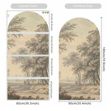 1 pieza Mural decorativo de 180X90 con escena pastoral clásica retro de bosque tropical, pájaros y arco, decoración de pared bohemia para interiores, resistente al agua, para decoración de sala de estar, dormitorio, baño y hogar