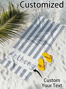 1 Stück individuell bedrucktes gestreiftes Strandtuch, erhältlich in den Größen 70x140cm, 80x160cm, 90x180cm. Geeignet für Outdoor-Strand, Reisen, Schwimmen, Fitness und Yoga. Dieses Strandaccessoire ist toll für Frauen, ideal als Jahrestags-, Geburtstags-, Muttertags-, Vatertags-, Geschenk für beste Freunde oder Freundin/Freund, Sommer, Urlaub, multifunktional, anpassbar, dekorativ, wiederverwendbar, atmungsaktiv, exquisit, niedlich, hochwertig, modern, ideale Geschenke für ihn, ideale Geschenke für sie, Freund, Freunde, Badezimmerdekoration, entspannter Sommerleben Strandaccessoires, individualisierte Strandtücher, Wohnungsauffrischung