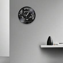 Reloj de pared de vinilo vintage con silueta de máquina de coser, punto de cruz, acolchado, obra de arte retro para decoración de sastre y habitación, reloj de pared silencioso de cuarzo, reloj digital despertador