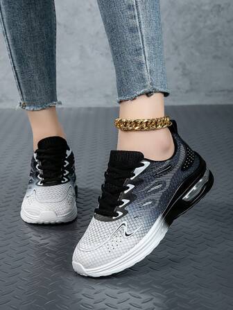 New Versatile Plus Size Lightweight Mesh Breathable Sneakers, Mesh Casual Shoes, Air Cushion Running Shoes, Women Sports Shoes, Women Comfortable Casual Shoes, Soft Bottom Soft Fabric Tourist Shoes, Student Campus Shoes, Women Jogging Shoes, Simple Comfortable Walking Shoes, Student Training Shoes For Women, Ombre Color Shoes